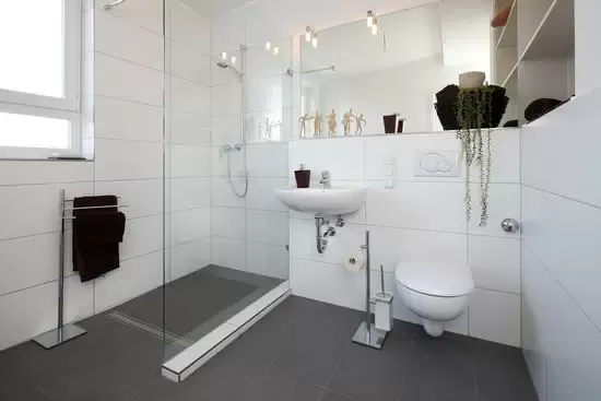 Modern walk-in shower bathroom